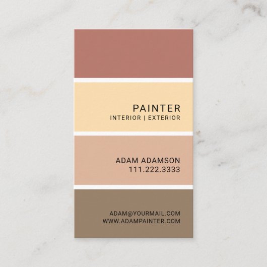 Paint Swatch Painter Contractor Designer Bold Visitenkarte (Vorderseite)