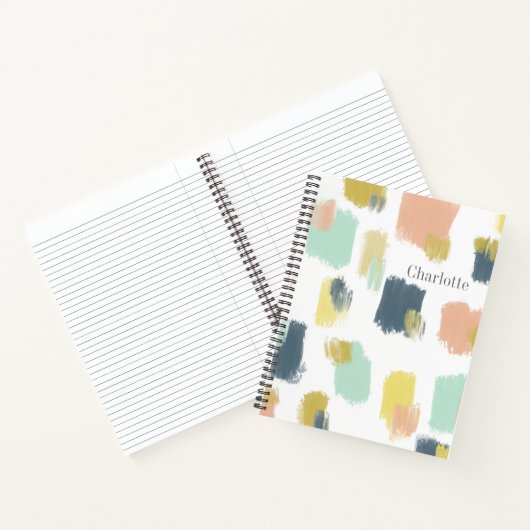 Paint Swatts in Pastellfarben-Erdfarben mit Namen Notizblock (Innenseite)