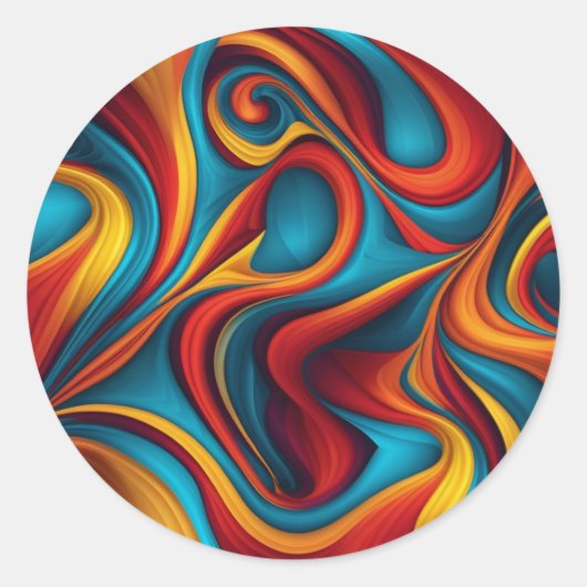 Paint Swirl Abstrakt Runder Aufkleber (Vorderseite)