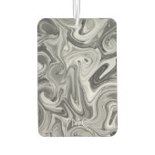 Paint Swirl Art INITIALS Schwarz-weiß Grau Mod Ang Autolufterfrischer (Rückseite)