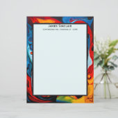 Paint Swirls in Sunset Colors Stationery Paper (Stehend Vorderseite)