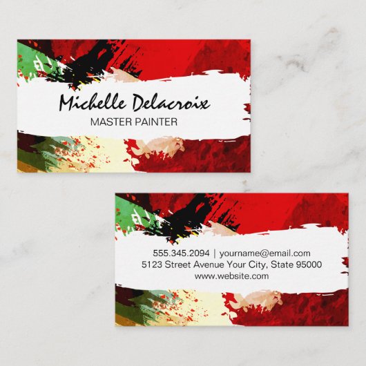 Paint Texture | Künstlicher kreativer Hintergrund Visitenkarte (Vorne/Hinten)