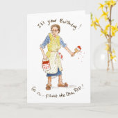 "Paint the Town Red!" Geburtskarte für eine Frau Karte (Gelbe Blume)