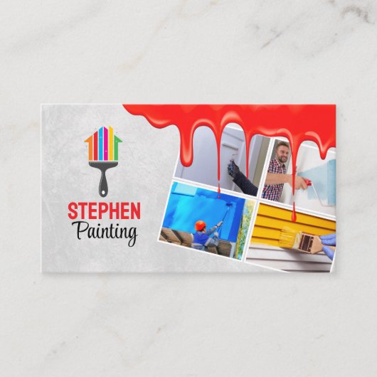 Paint-Tropfen des Hausmeisters Paint Service Visitenkarte (Vorderseite)