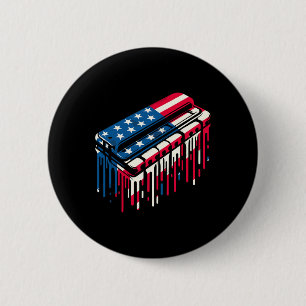 Paint Tropfen Harmonica American USA Flag 4. Juli Button