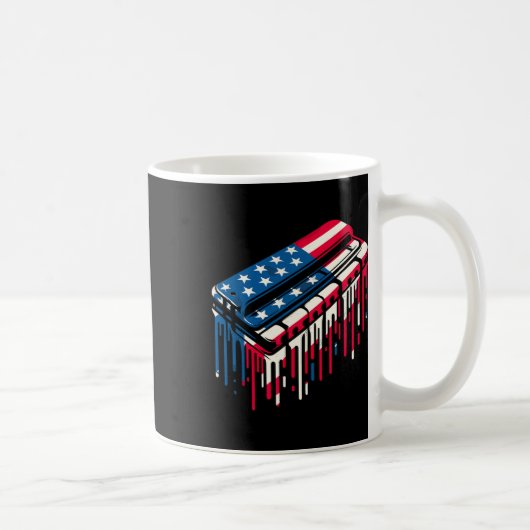 Paint Tropfen Harmonica American USA Flag 4. Juli Kaffeetasse (Rechts)