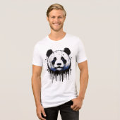 Paint Tropfen Panda Tri-Blend Shirt (Vorderseite voll)