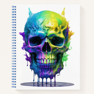 Paint Tropfen Skull Notebook Notizblock