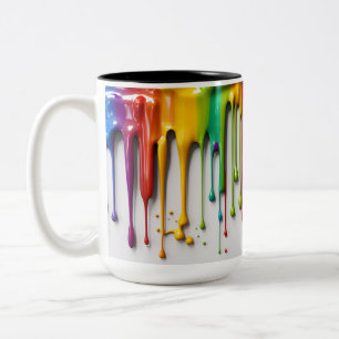 Paint Tropfen Zwei-Tonen-Keramik-Tasse Zweifarbige Tasse