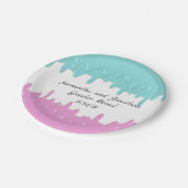 Paint Tropfens Gender offenbaren Pink Blue Custom Pappteller (Schrägansicht)