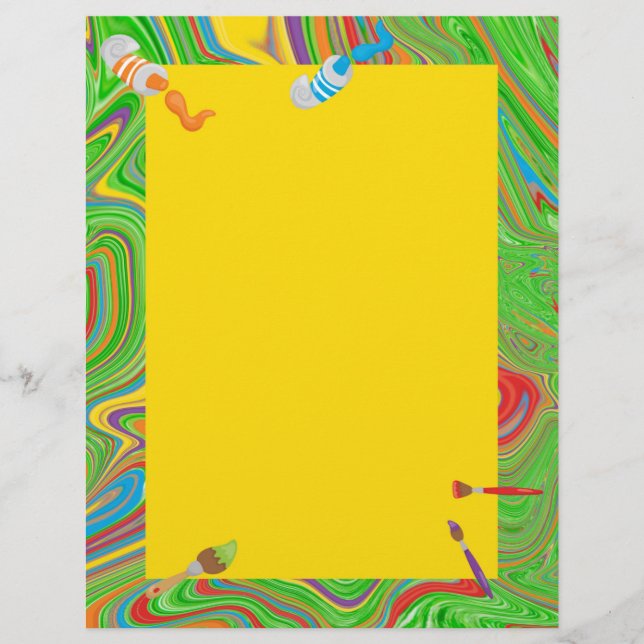 Paint Tube Paint Brush Theme Briefbogen (Vorderseite)