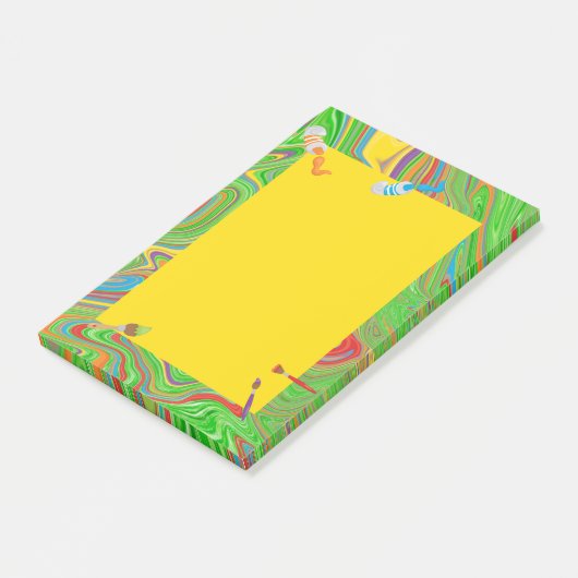 Paint Tube Paint Brush Theme Post-it Klebezettel (angewinkelt)