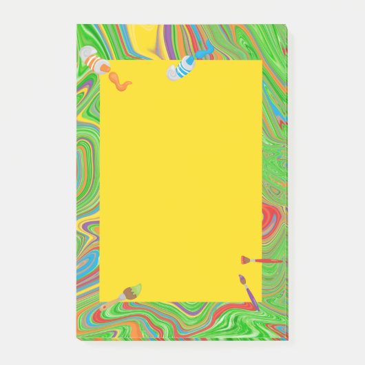 Paint Tube Paint Brush Theme Post-it Klebezettel (Vorderseite)