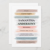 Paint und Sip Brautparty Einladung (Vorne/Hinten)