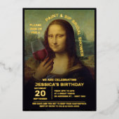 Paint und Sip Brautparty Folieneinladung (Vorderseite)