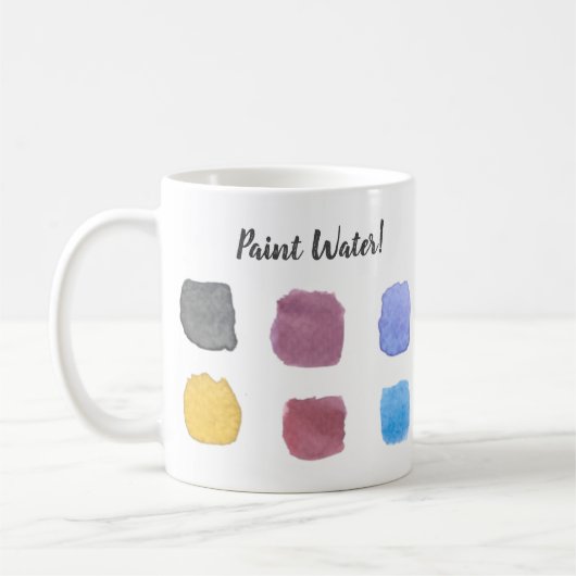 Paint Water Watercolor Artist Name Monogram Kaffeetasse (Links)