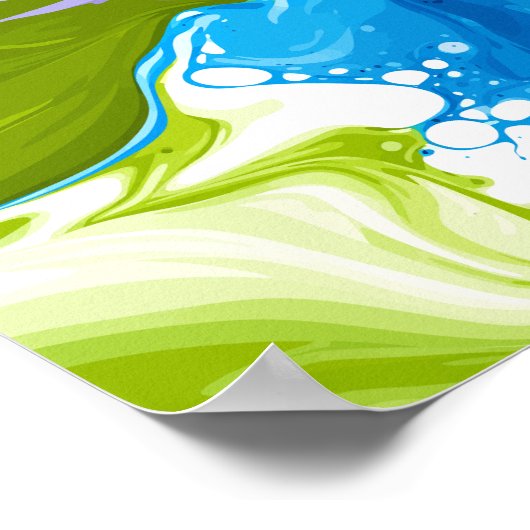Paint Waves Forming Fluid Abstract Shapes Poster (Ecke)