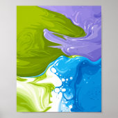 Paint Waves Forming Fluid Abstract Shapes Poster (Vorne)