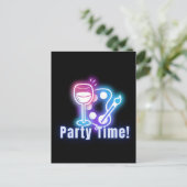 Paint & Wine Party Neon Art Postkarte (Stehend Vorderseite)