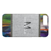 Paint Wood Look Burlap Rustic Monogram #10 Case-Mate iPhone Hülle (Rückseite (Horizontal))
