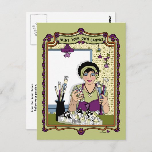 Paint your own Leinwand_A_ Postcard Postkarte (Vorne/Hinten)