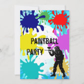 Paintball 18. Geburtstag Einladung (Vorderseite)
