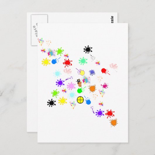 Paintball-Assistent Postkarte (Vorne/Hinten)