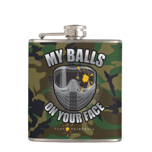 Paintball auf Ihrem Gesicht Flachmann