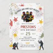Paintball Birthday Invitation Take Aim & Get Ready Einladung (Vorne/Hinten)