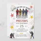 Paintball Birthday Invitation Take Aim & Get Ready Einladung (Vorderseite)