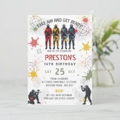 Paintball Birthday Invitation Take Aim & Get Ready Einladung (Stehend Vorderseite)