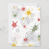 Paintball Birthday Invitation Take Aim & Get Ready Einladung (Rückseite)