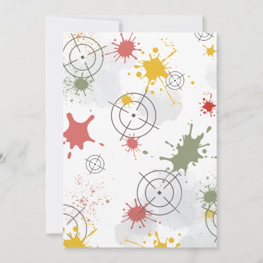 Paintball Birthday Invitation Take Aim & Get Ready Einladung (Rückseite)