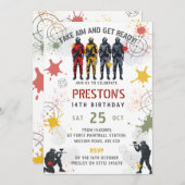 Paintball Birthday Invitation Take Aim & Get Ready Einladung (Vorne/Hinten)