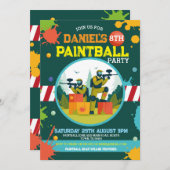Paintball Birthday laden Jungs zum Malen jedes Par Einladung (Vorne/Hinten)