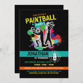 Paintball Birthday Paint Boys Girls Einladung (Vorne/Hinten)