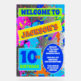 Paintball Birthday Party Akryllische Zeichen Acrylschild