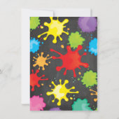 Paintball Birthday Party Chalkboard Hintergrund Einladung (Rückseite)