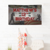 Paintball Birthday Party Militärische Camouflage U Banner (Insitu)
