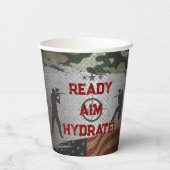 Paintball Birthday Party Militärische Camouflage U Pappbecher (Rückseite)