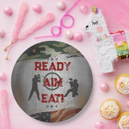 Paintball Birthday Party Militärische Camouflage U Pappteller (Party)