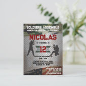 Paintball Birthday Party Militärische Camouflage U Postkarte (Stehend Vorderseite)