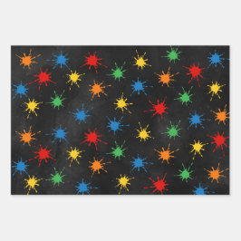 Paintball Birthday Spritzer Geschenkpapier Set