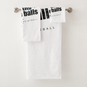 Paintball Blue Balls Badhandtuch Set