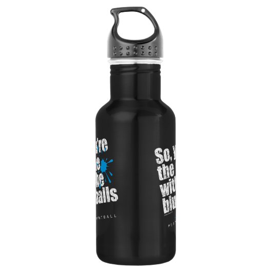 Paintball Blue Balls Trinkflasche (Rückseite)