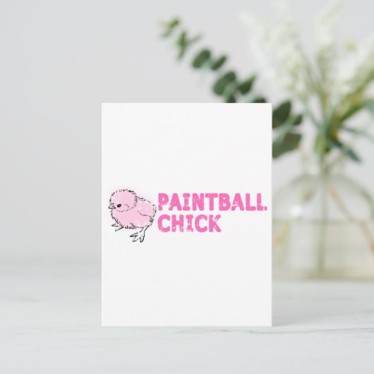 Paintball Chick Postkarte (Stehend Vorderseite)