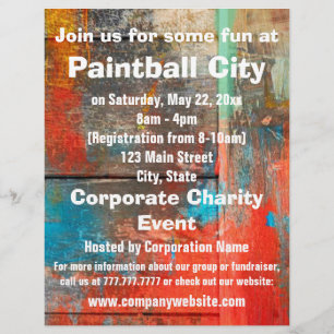 Paintball Corporate Event oder Fundraiser Flyer