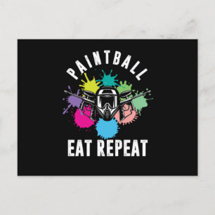 Paintball Eat Repeat Paintball-Spieler Marker-Gesc Postkarte