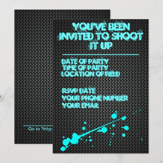 Paintball-Einladung Einladung (Vorne/Hinten)