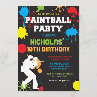 Paintball Einladung Geburtstag / Paintball Geburts